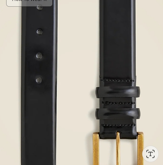 J Crew Wide Spazzolato Leather Belt Black Size Medium - Picture 2 of 8